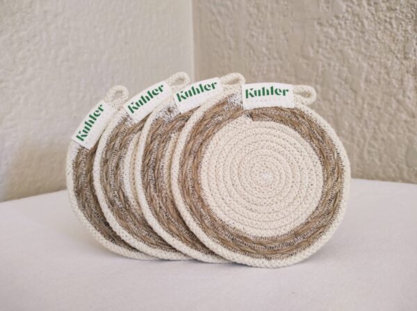 Jute and Cotton Coaster Set - Image 2