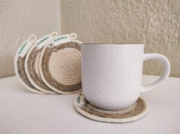 Jute and Cotton Coaster Set - Image 3
