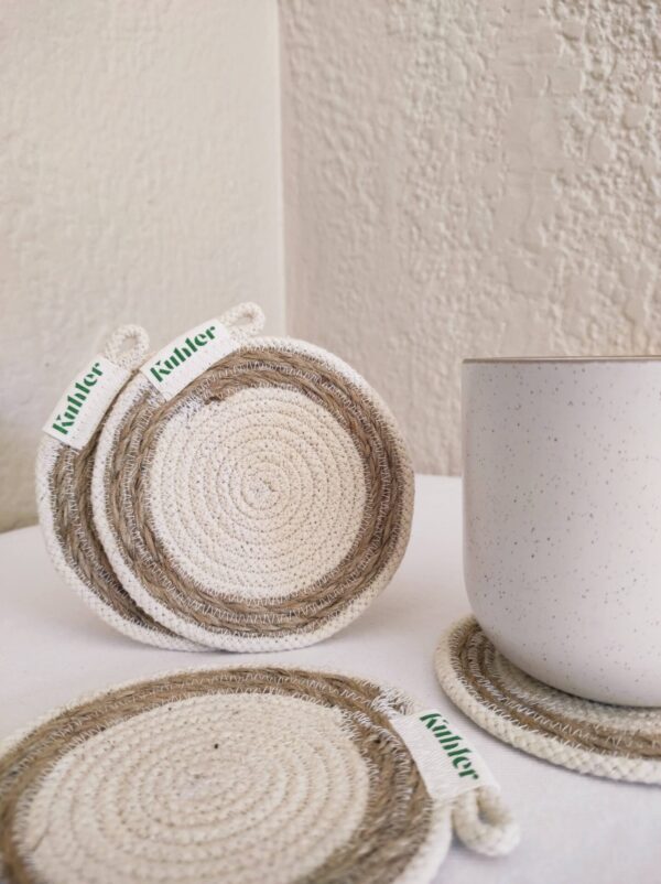 Jute and Cotton Coaster Set - Image 4