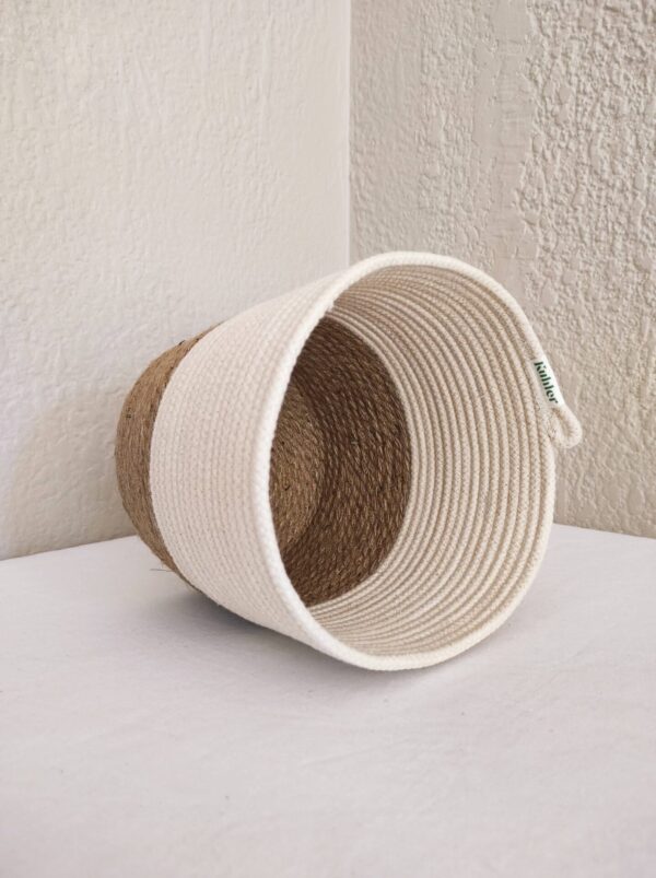Jute and Cotton Large Basket - Image 2