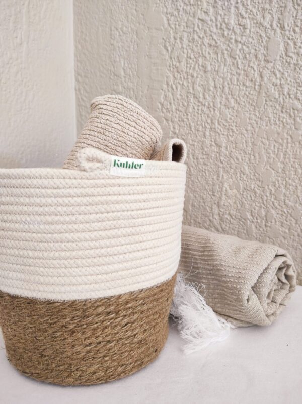 Jute and Cotton Large Basket
