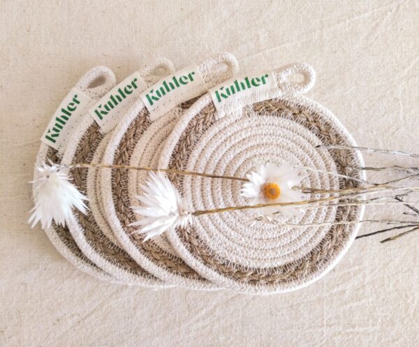 Jute and Cotton Coaster Set
